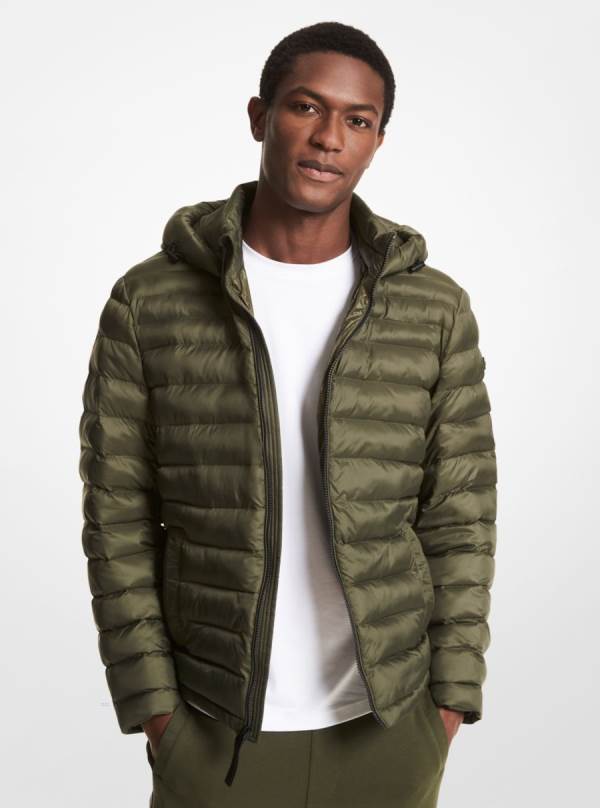 Panske Bundy Michael Kors Packable Quilted Puffer Tmavo Zelene - Oblecenie Michael Kors Vypredaj | FPHNM-5089